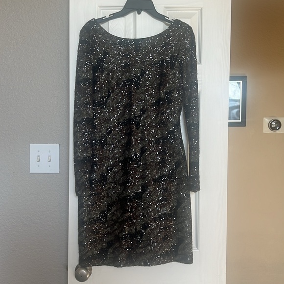 Camo pattern long sleeve sequin dress Gianni Bini Small - Picture 2 of 2